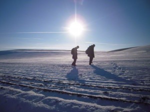 Mormon missionaries snow